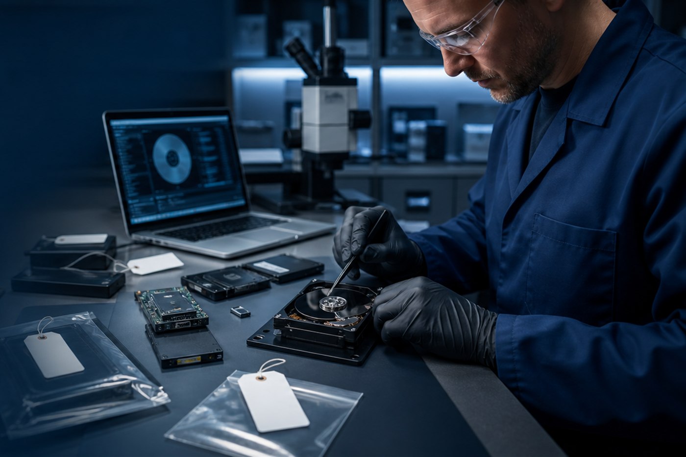 Preservación de un teléfono y un disco como evidencias digitales